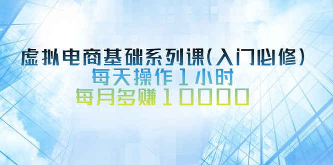 (2534期)虚拟电商基础系列课(入门必修),每天操作1小时,每月多赚10000网创吧-网创项目资源站-副业项目-创业项目-搞钱项目网创吧
