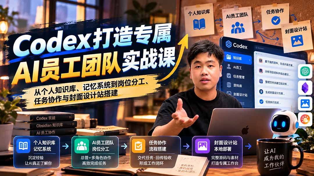 (20916期)【无水印】Codex打造专属AI员工团队实战课:从个人知识库、记忆系统到岗位分工、任务协作与封面设计站搭建-网创项目资源站-副业项目_创业项目_搞钱项目_网创项目资源平台