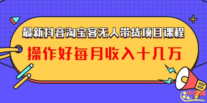 (1040期)最新抖音淘宝客无人带货项目课程:操作好每月收入十几万不夸张网创吧-网创项目资源站-副业项目-创业项目-搞钱项目网创吧