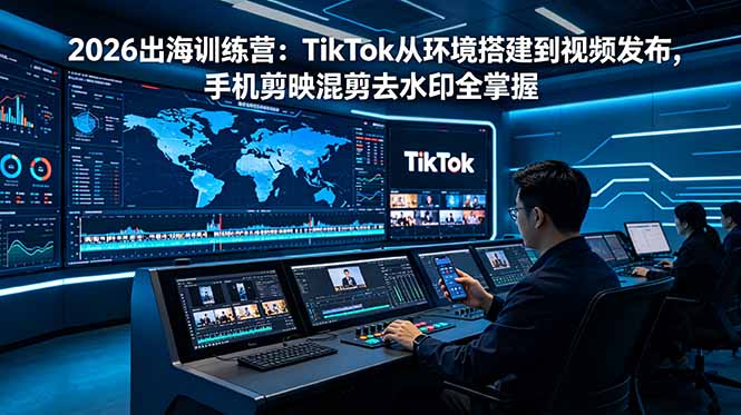 (18875期)2026出海训练营:TikTok从环境搭建到视频发布,手机剪映混剪去水印全掌握