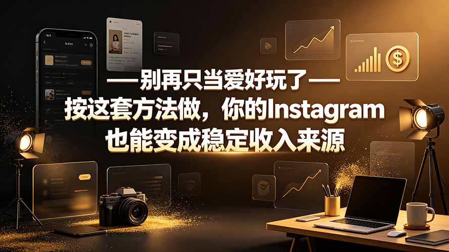 (19591期)别再只当爱好玩了——按这套方法做,你的Instagram也能变成稳定收入来源
