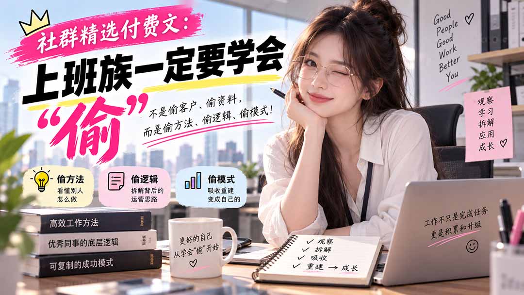 （20423期）社群精选付费文：上班族一定要学会“偷“网创吧-网创项目资源站-副业项目-创业项目-搞钱项目网创吧