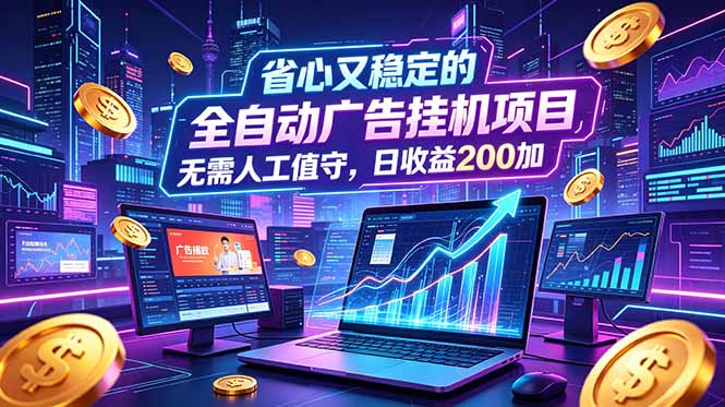 (18899期)全自动广告挂机项目,全程无需人工值守。稳定创收每日收益200+网创吧-网创项目资源站-副业项目-创业项目-搞钱项目网创吧