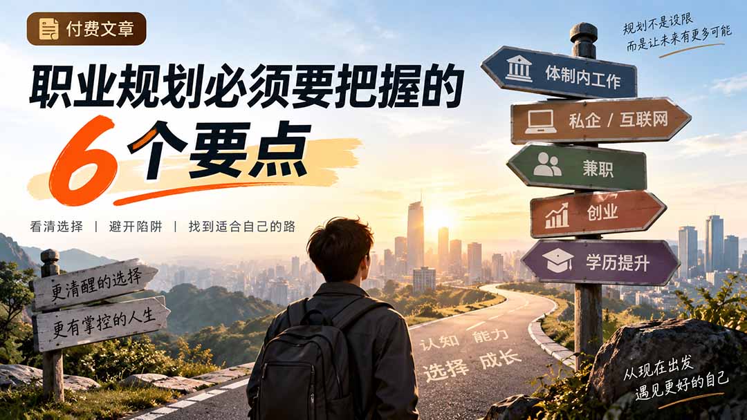 （20422期）付费文章：职业规划必须要把握的6个要点网创吧-网创项目资源站-副业项目-创业项目-搞钱项目网创吧