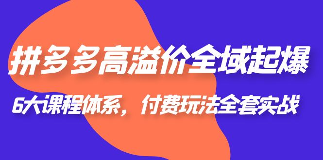 (6297期)拼多多-高溢价 全域 起爆,6大课程体系,付费玩法全套实战!网创吧-网创项目资源站-副业项目-创业项目-搞钱项目网创吧