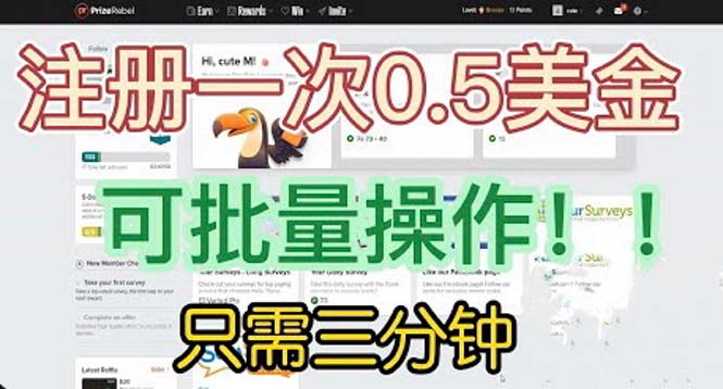 （6285期）国外项目注册一次0.5美金 只需三分钟无脑操作 可批量放大 小白工作室福利网创吧-网创项目资源站-副业项目-创业项目-搞钱项目网创吧
