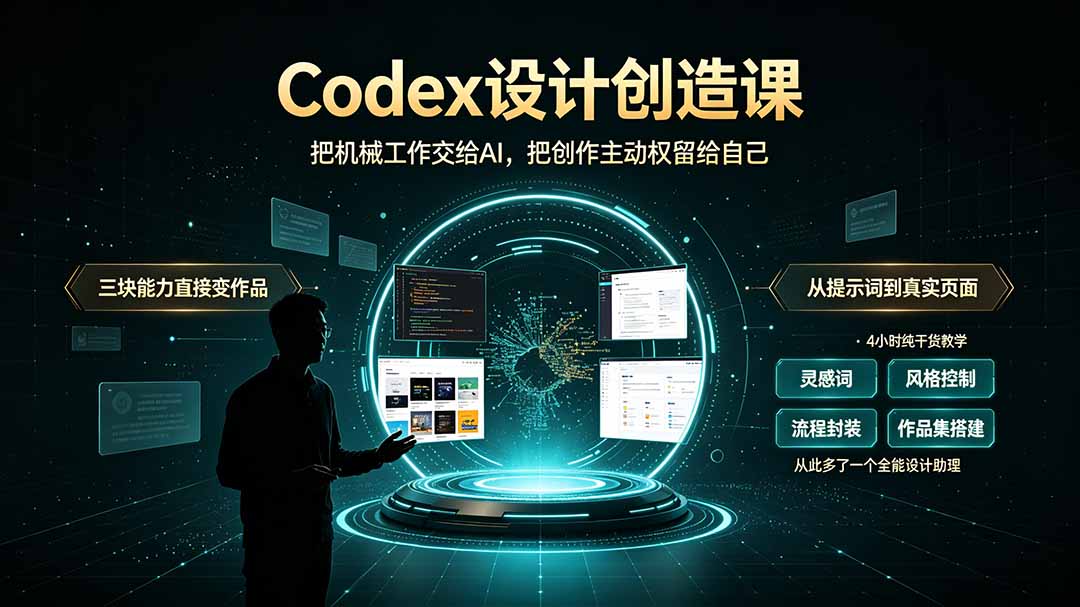 (19362期)Codex设计创造课-2期,小白也能掌握的Codex设计创造技巧,把机械工作交给AI,把创作主动权留给自己网创库-网创项目资源站-副业项目-创业项目-搞钱项目网创吧