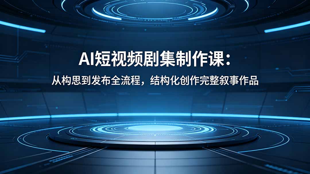 （18414期）AI短视频剧集制作课：从构思到发布全流程，结构化创作完整叙事作品网创吧-网创项目资源站-副业项目-创业项目-搞钱项目网创吧