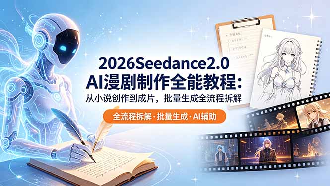 （18537期）2026Seedance2.0 AI制作全能教程：从小说创作到成片，批量生成全流程拆解网创吧-网创项目资源站-副业项目-创业项目-搞钱项目网创吧