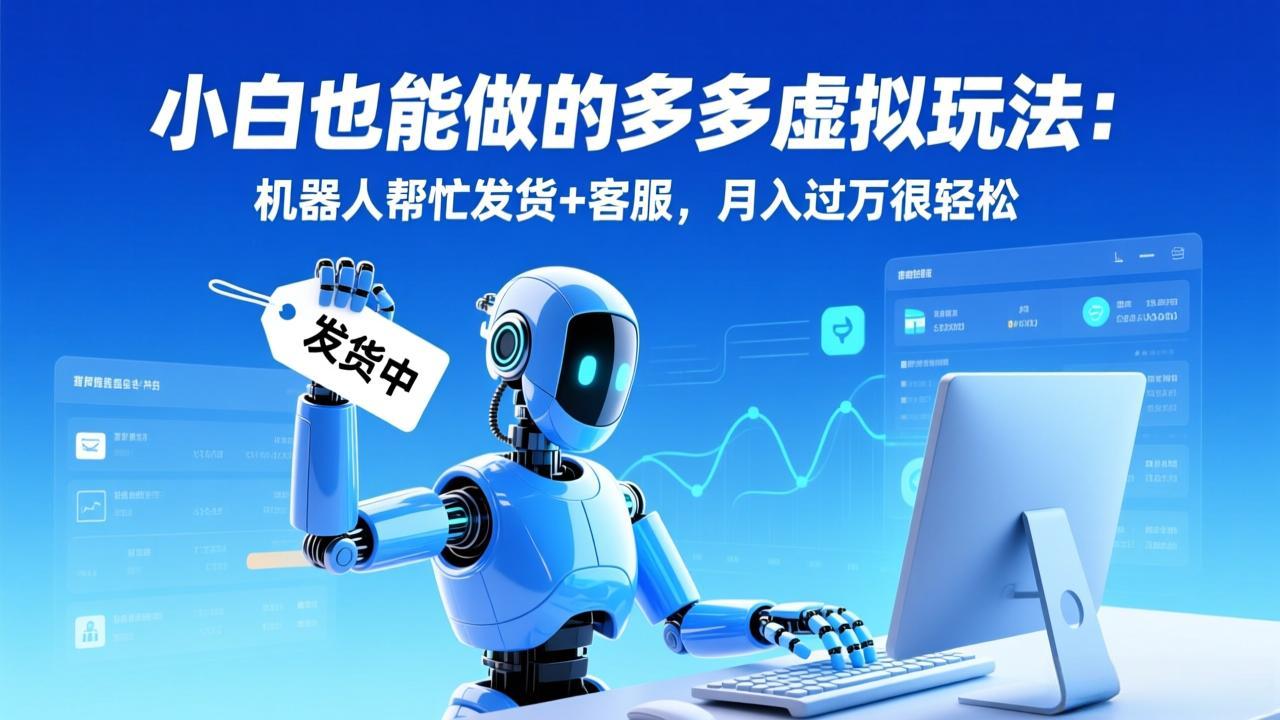 (17230期)小白也能做的多多虚拟玩法:机器人帮忙发货+客服,月入过万很轻松