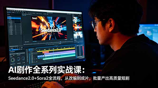 (18647期)AI剧作全系列实战课:Seedance2.0+Sora2全流程,从改编到成片,批量产出高质量短剧网创吧-网创项目资源站-副业项目-创业项目-搞钱项目网创吧
