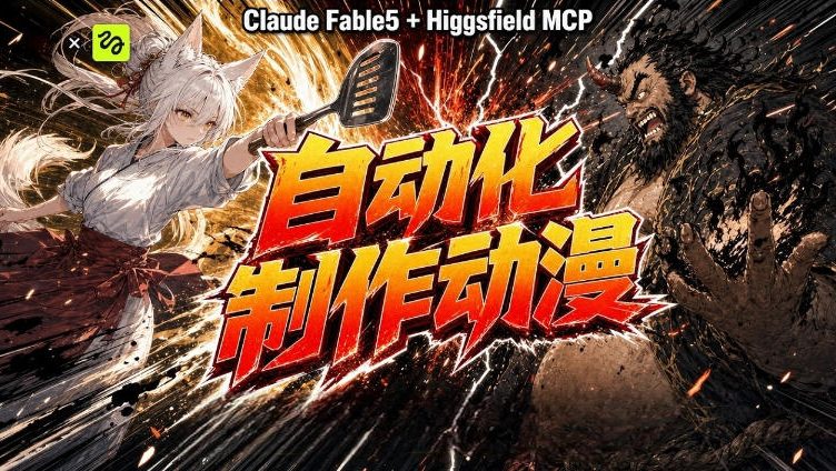 (19477期)AI自动化动漫制作!Claude Fable 5接入Higgsfield MCP,直接生成完整创意内容