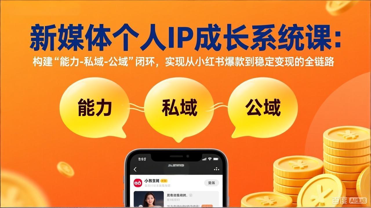 （17433期）新媒体个人IP成长系统课-更新：构建“能力-私域-公域”闭环，实现从小红书爆款到稳定变现网创吧-网创项目资源站-副业项目-创业项目-搞钱项目网创吧
