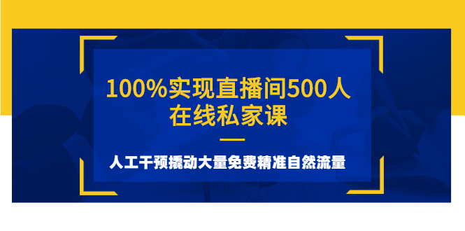 (2577期)100%实现直播间500人在线私家课,人工干预撬动大量免费精准自然流量