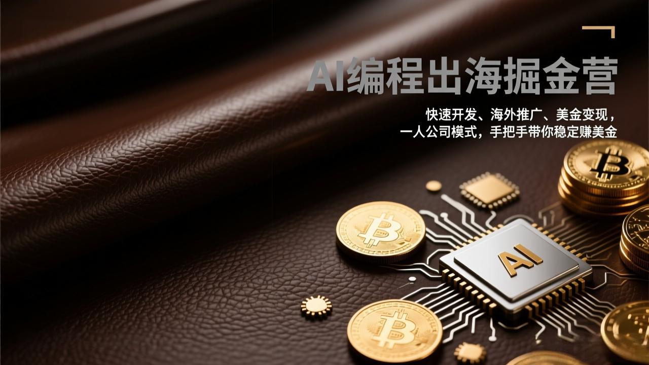 （17308期）AI编程出海掘金营：快速开发、海外推广、美金变现，一人公司模式，手把手带你稳定赚美金网创吧-网创项目资源站-副业项目-创业项目-搞钱项目网创吧