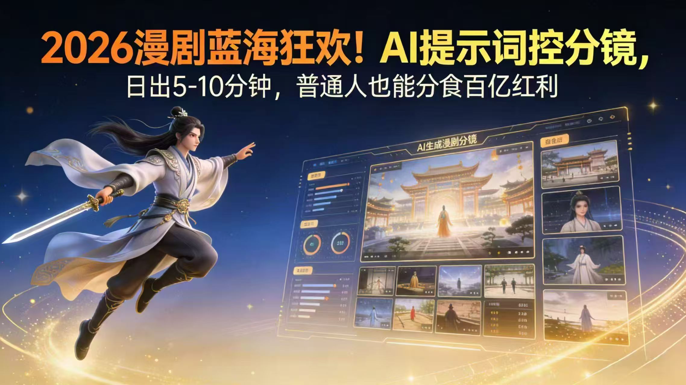 (17734期)2026漫剧红利实锤! AI 提示词控分镜, 普通人也能轻松月入过万