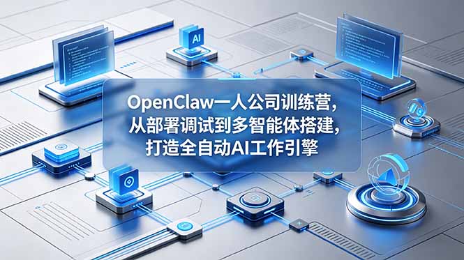 （18789期）OpenClaw 一人公司训练营，从部署调试到多智能体搭建，打造全自动 AI 工作引擎网创吧-网创项目资源站-副业项目-创业项目-搞钱项目网创吧