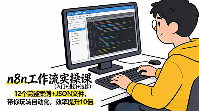 (17615期)n8n工作流实操课(入门+进阶+选修)12个完整案例+JSON文件,带你玩转自动化,效率提升10倍