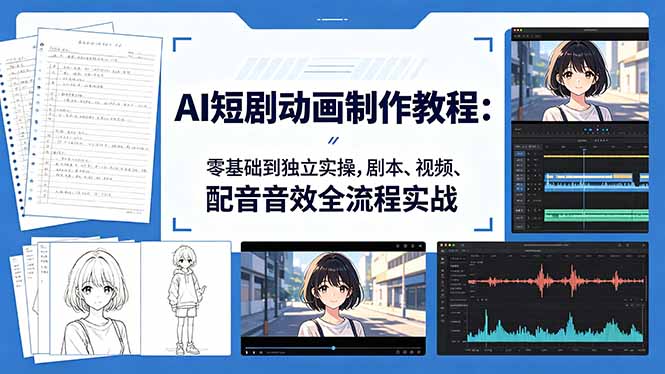 （18351期）AI短剧动画制作教程：零基础到独立实操，剧本、视频、配音音效全流程实战网创吧-网创项目资源站-副业项目-创业项目-搞钱项目网创吧