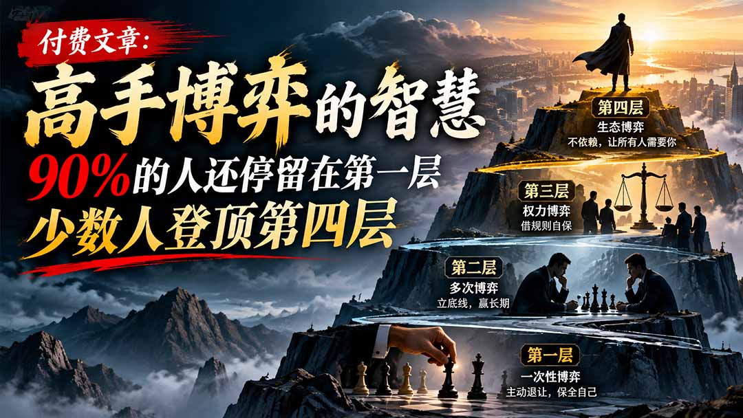 (20628期)【无水印】付费文章:高手博弈的智慧,90%的人还停留在第一层,少数人登顶第四层网创吧-网创项目资源站-副业项目-创业项目-搞钱项目网创吧