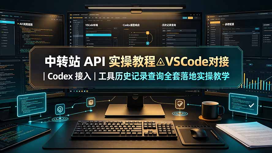 (19520期)中转站 API 实操教程△VSCode 对接|Codex 接入|工具历史记录查询全套落地实操教学