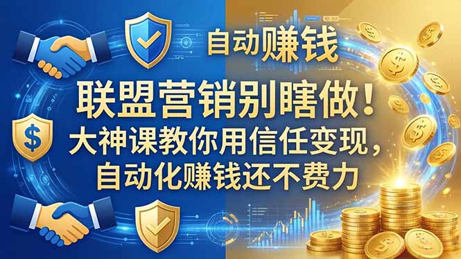 （18242期）联盟营销别瞎做！大神课教你用信任变现，自动化赚钱还不费力【原创双语字幕】网创吧-网创项目资源站-副业项目-创业项目-搞钱项目网创吧