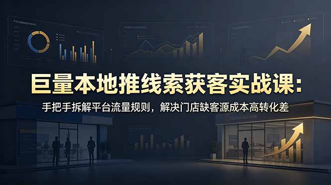 (19061期)巨量本地推线索获客实战课:手把手拆解平台流量规则,解决门店缺客源成本高转化差网创吧-网创项目资源站-副业项目-创业项目-搞钱项目网创吧