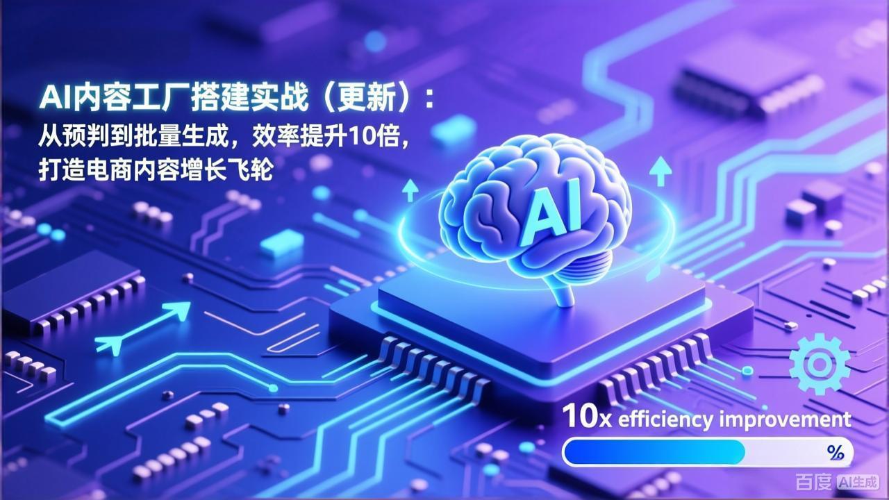 (17524期)AI内容工厂搭建实战(更新):从预判到批量生成,效率提升10倍,打造电商内容增长飞轮