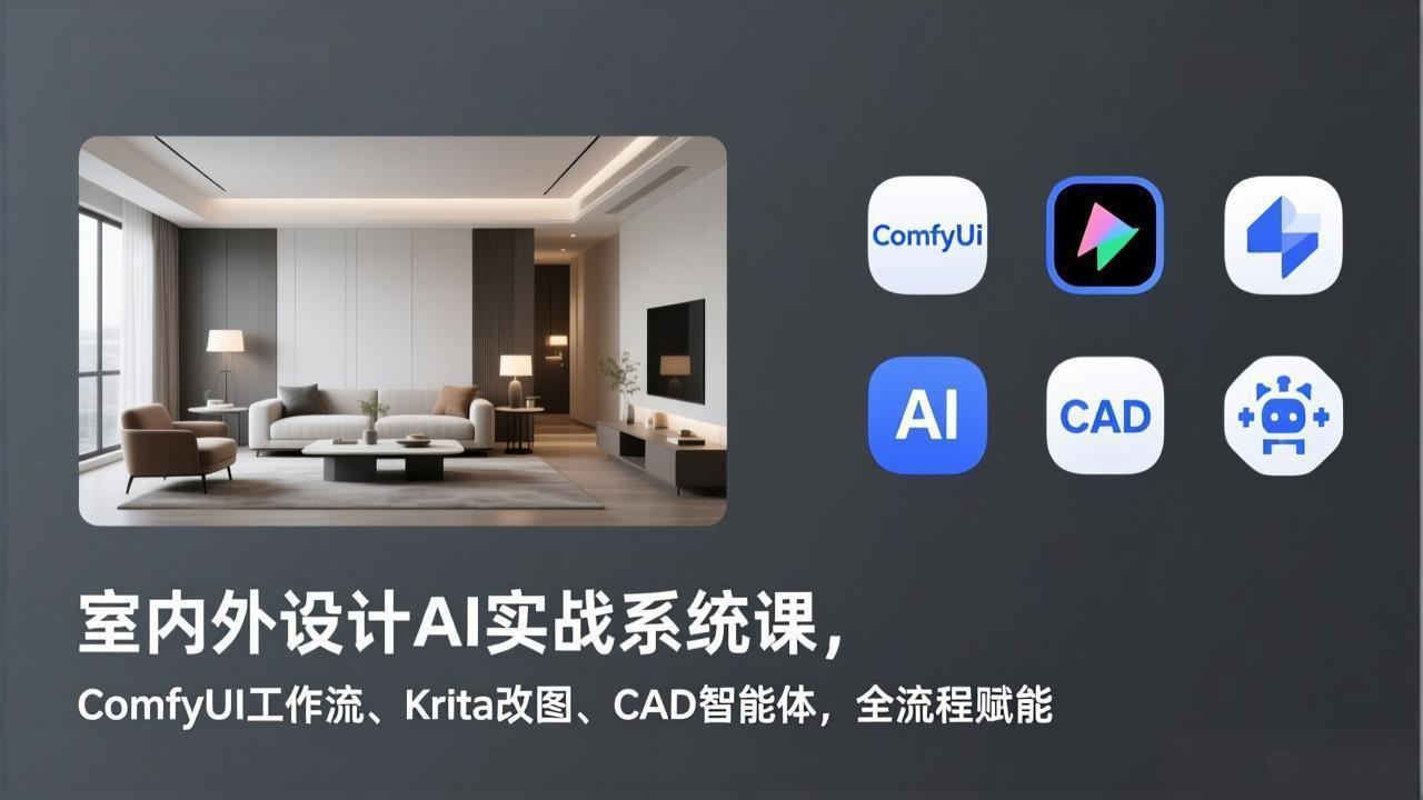 （17371期）室内外设计AI实战系统课，ComfyUI工作流、Krita改图、CAD智能体，全流程赋能网创吧-网创项目资源站-副业项目-创业项目-搞钱项目网创吧