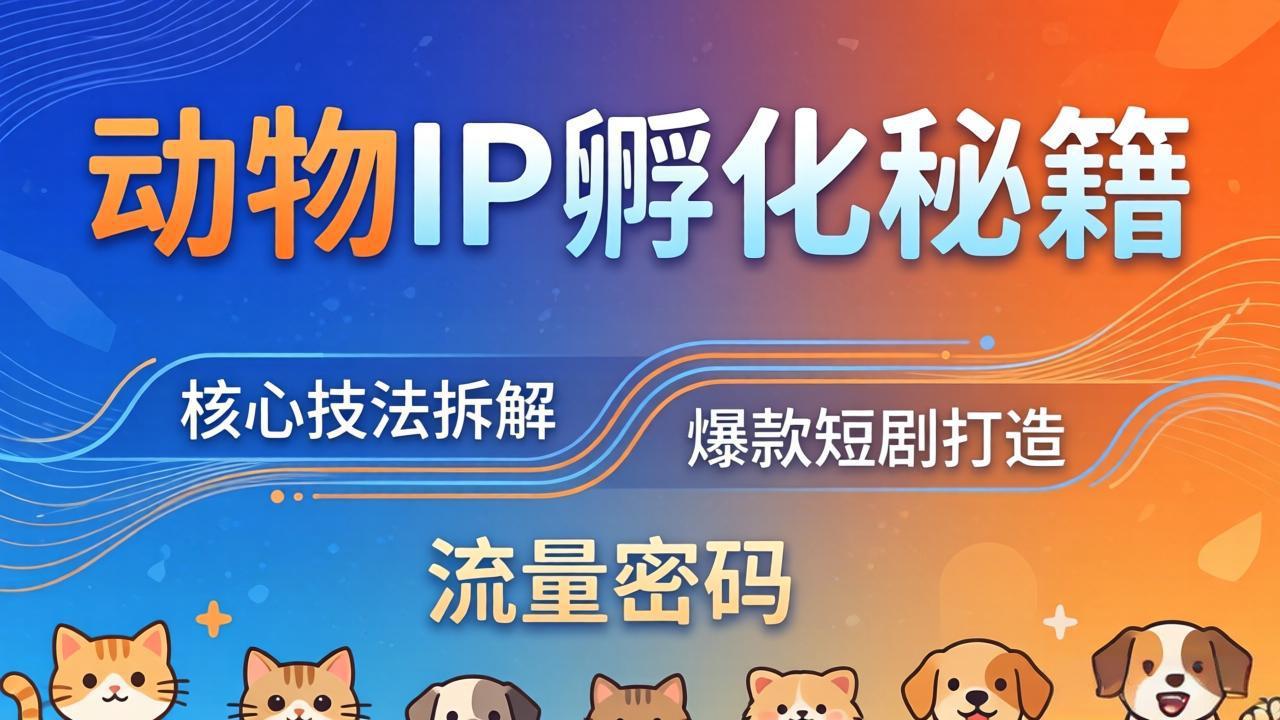 (18207期)动物IP孵化全套秘籍,三大核心技法拆解,打造爆款萌宠短剧,轻松拿捏赛道流量密码