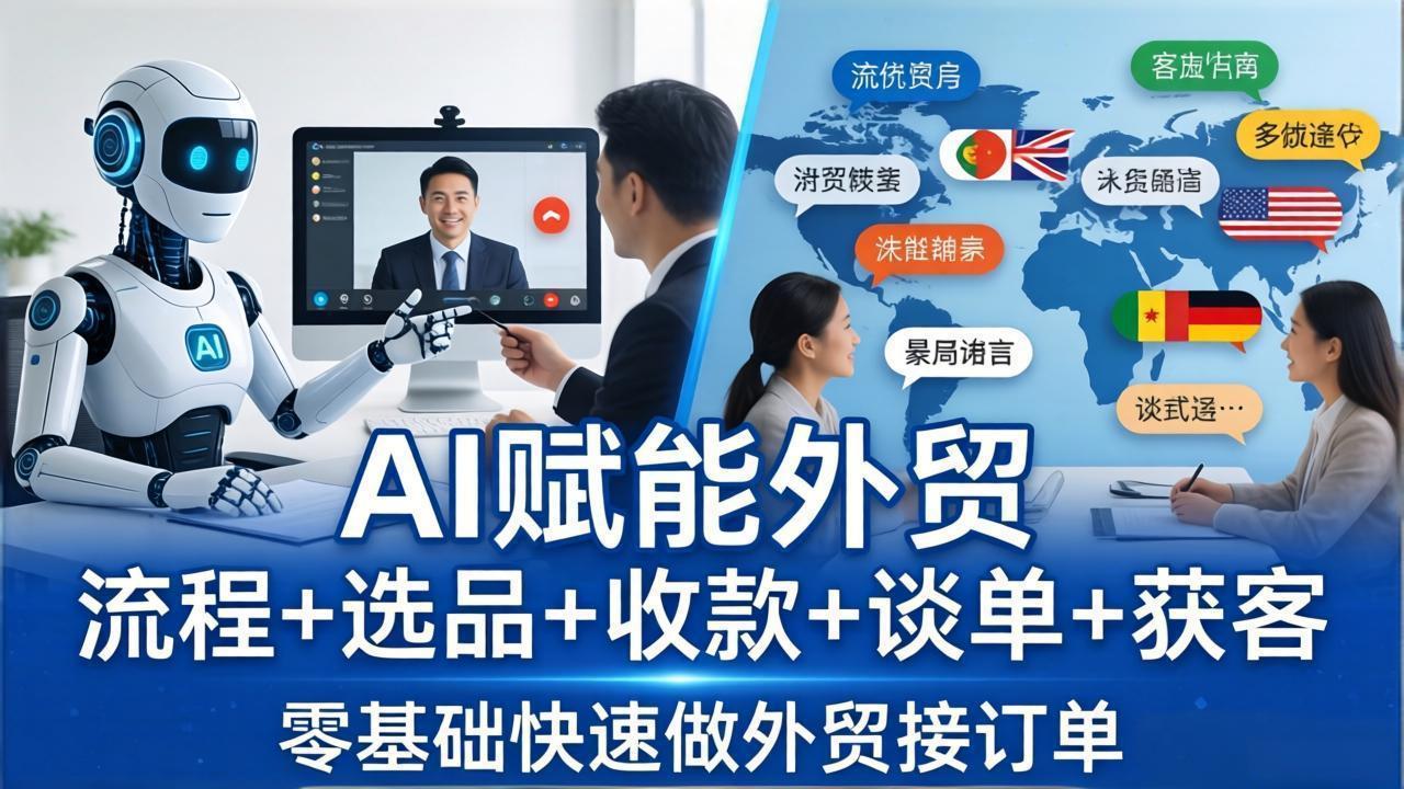 (17930期)外贸+AI实战课:流程+选品+收款+谈单+获客,零基础快速做外贸接订单