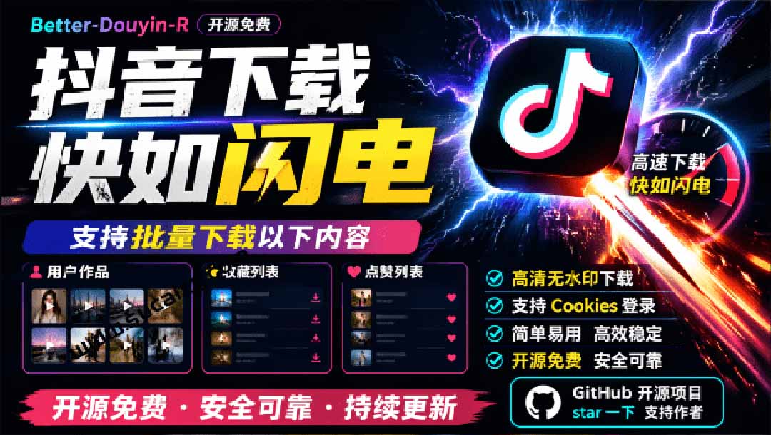 (20511期)超级好用!抖音视频下载神器,支持批量下载用户作品收藏列表和点赞列表,开源免费 Better-douyin-R网创吧-网创项目资源站-副业项目-创业项目-搞钱项目网创吧