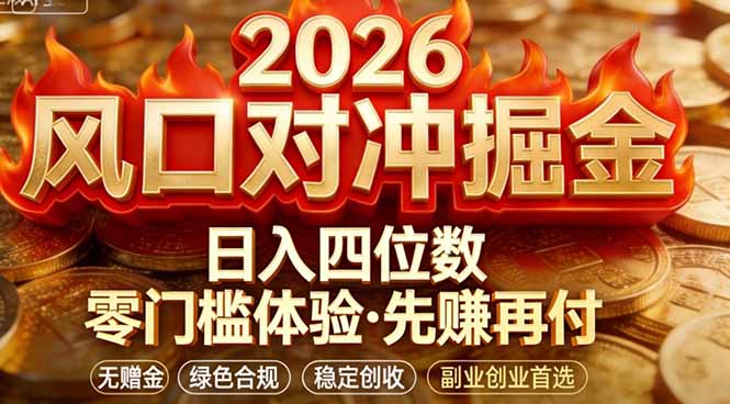 （17631期）2026美金对冲套利，无赠金对冲策略保驾护航，低门槛易上手实操。单人单日收益2000+网创吧-网创项目资源站-副业项目-创业项目-搞钱项目网创吧