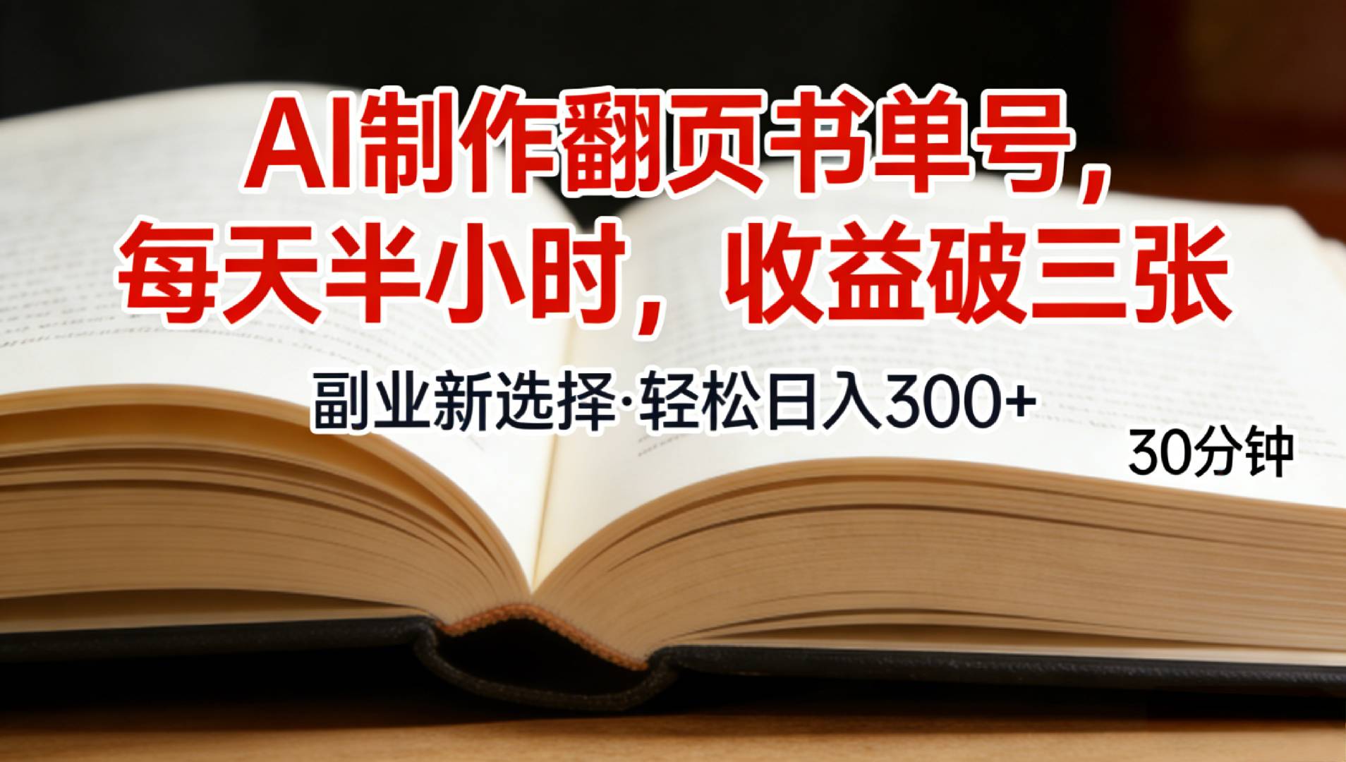 用AI制作翻页书单号，每天30分钟，小白轻松上手网创吧-网创项目资源站-副业项目-创业项目-搞钱项目网创吧