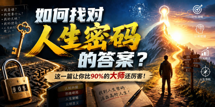 (19601期)付费文章:如何找对人生密码的答案?这一篇让你比90%的大师还厉害!