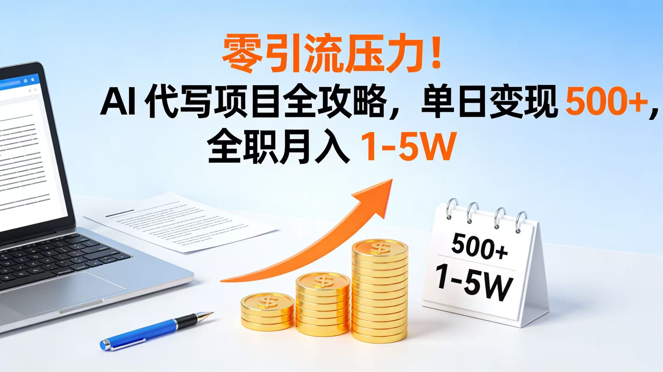 零引流压力!AI 代写项目全攻略,单日变现 500+,全职月入 1-5W网创吧-网创项目资源站-副业项目-创业项目-搞钱项目网创吧