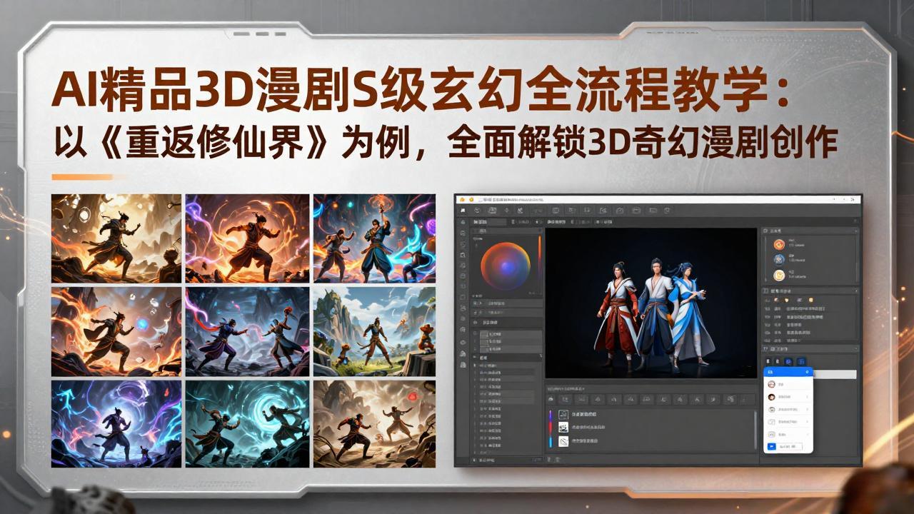 （17882期）AI精品3D漫剧S级玄幻全流程教学：以《重返修仙界》为例，全面解锁3D奇幻漫剧创作网创吧-网创项目资源站-副业项目-创业项目-搞钱项目网创吧