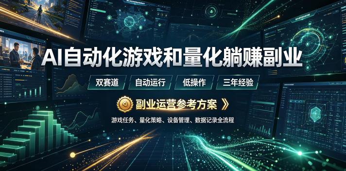 (19388期)AI全自动游戏和量化躺赚副业:日入几百,稳定运行三年的项目!