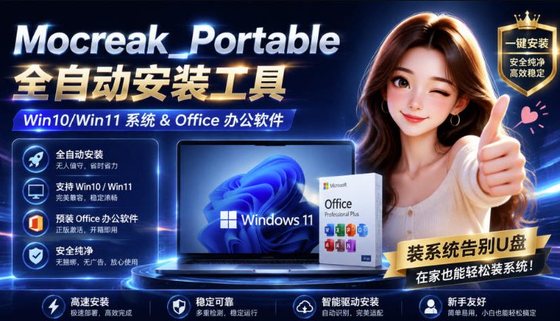 (19970期)Mocreak全自动安装office和win10、win11系统,告别U盘装系统,使用安全可靠网创吧-网创项目资源站-副业项目-创业项目-搞钱项目网创吧