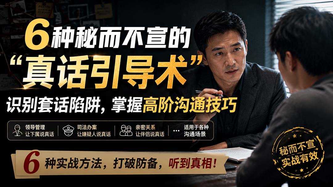 （20113期）付费文章：6种秘而不宣的“真话引导术”识别套话陷阱，掌握高阶沟通技巧网创吧-网创项目资源站-副业项目-创业项目-搞钱项目网创吧