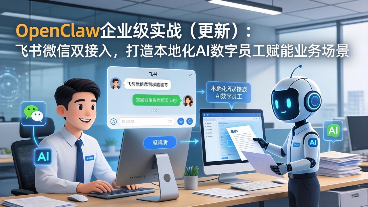 (17819期)OpenClaw企业级实战(更新):飞书微信双接入,打造本地化AI数字员工赋能业务场景网创吧-网创项目资源站-副业项目-创业项目-搞钱项目网创吧