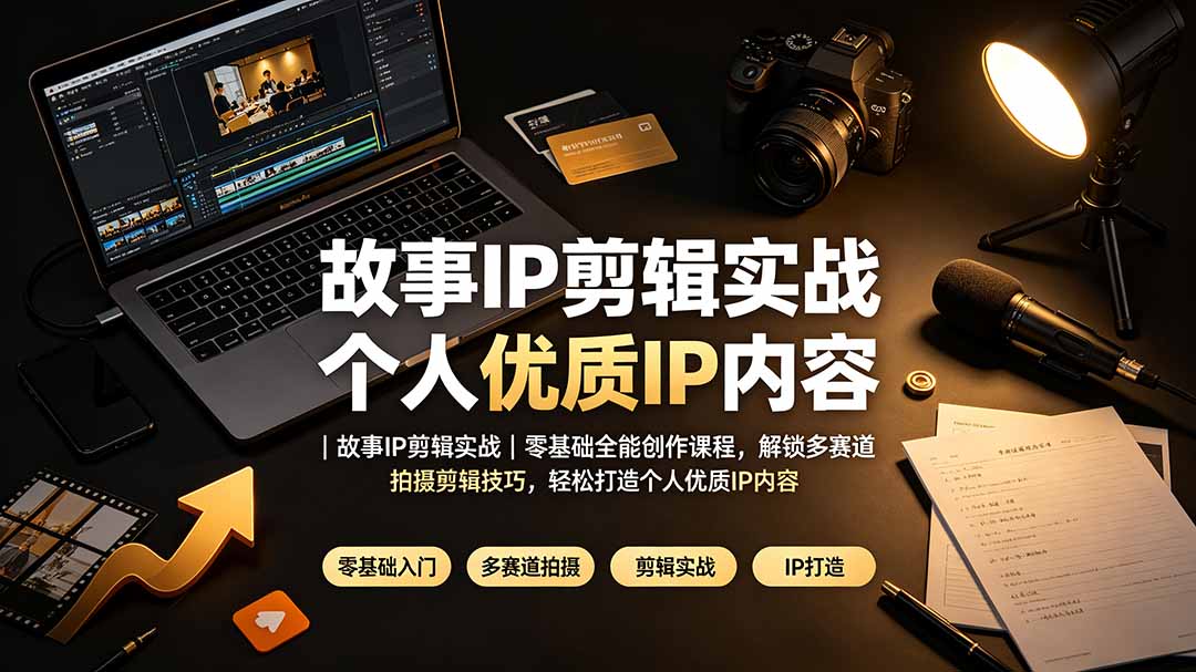 (19550期)故事IP剪辑实战|零基础全能创作课程,解锁多赛道拍摄剪辑技巧,轻松打造个人优质IP内容网创吧-网创项目资源站-副业项目-创业项目-搞钱项目网创吧