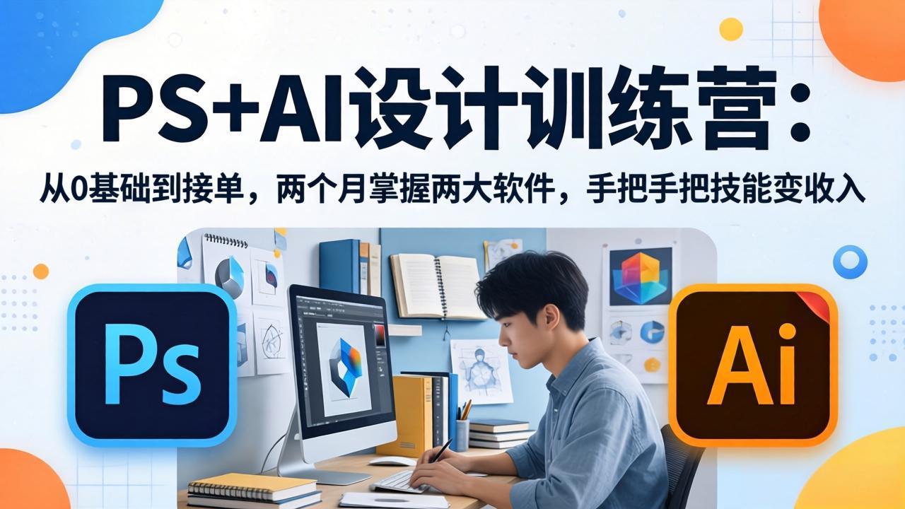 （17885期）PS+AI设计训练营：从0基础到接单，两个月掌握两大软件，手把手把技能变收入网创吧-网创项目资源站-副业项目-创业项目-搞钱项目网创吧