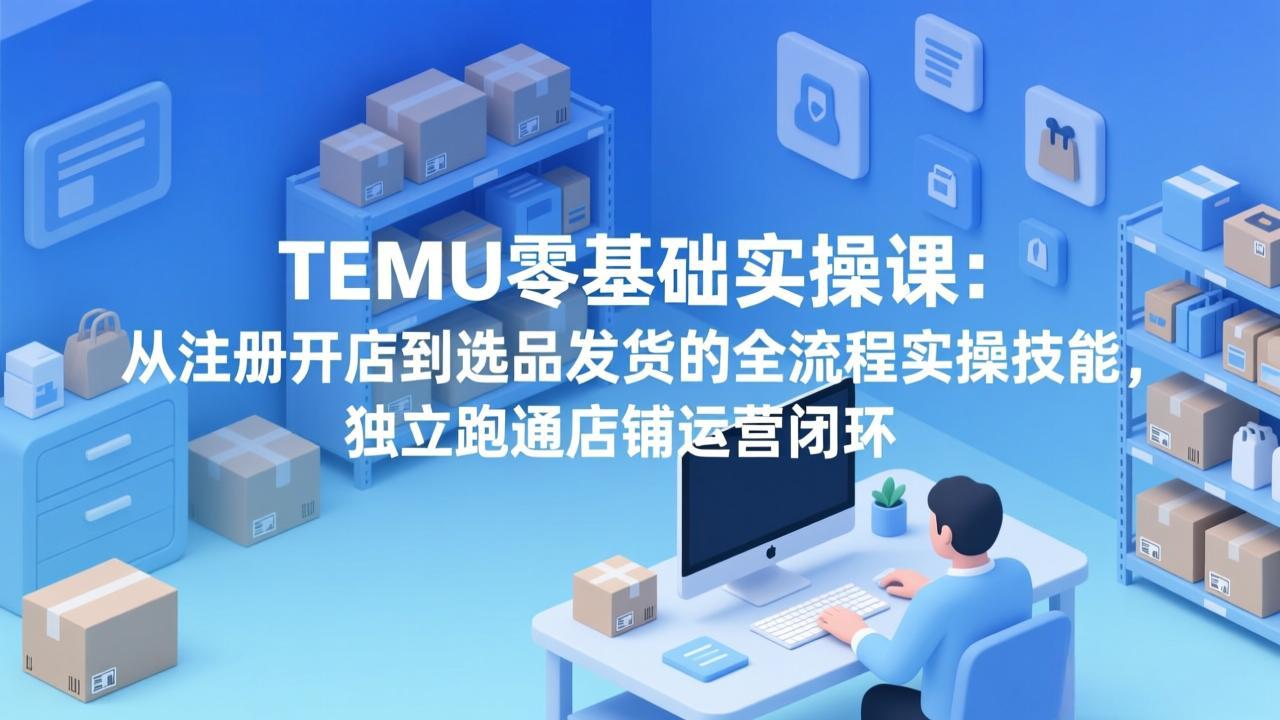 （17568期）TEMU零基础实操课：从注册开店到选品发货的全流程实操技能，独立跑通店铺运营闭环网创库-网创项目资源站-副业项目-创业项目-搞钱项目网创吧