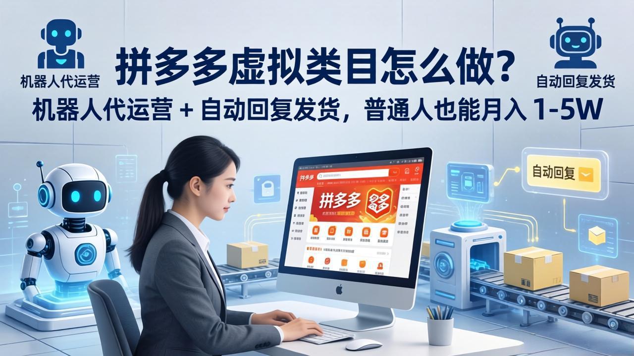（18111期）拼多多虚拟类目怎么做？机器人代运营 + 自动回复发货，普通人也能月入 1-5W网创吧-网创项目资源站-副业项目-创业项目-搞钱项目网创吧