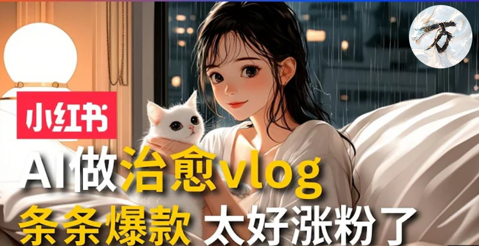 AI治愈系vlog动画视频,小红书7天 涨粉破千,商单报价1500+,0成本制作,日入2000+,有手就会网创吧-网创项目资源站-副业项目-创业项目-搞钱项目网创吧
