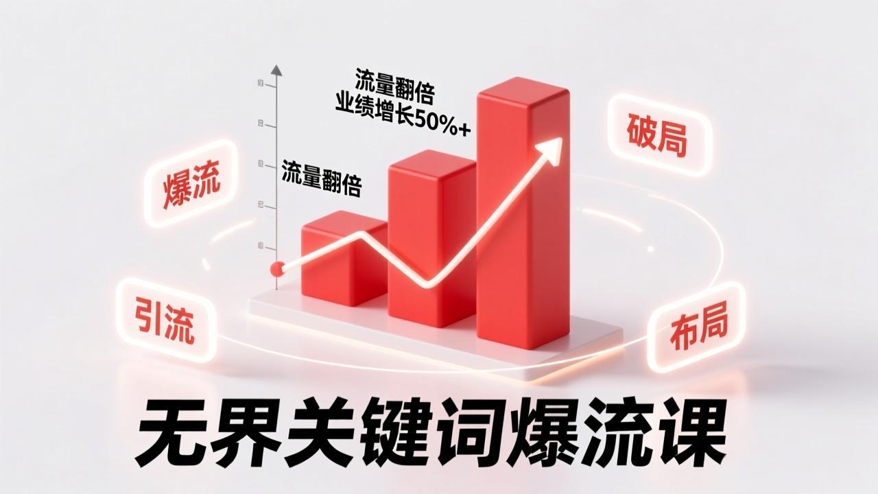 （17063期）无界关键词爆流课，破局布局逻辑、阶段精准引流，实现流量翻倍，店铺业绩增长50%+。网创吧-网创项目资源站-副业项目-创业项目-搞钱项目网创吧