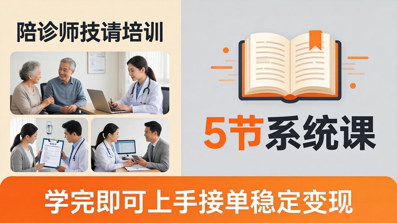 (18116期)想做陪诊师不知从何下手?5节系统课教你掌握核心技能,学完即可上手接单稳定变现