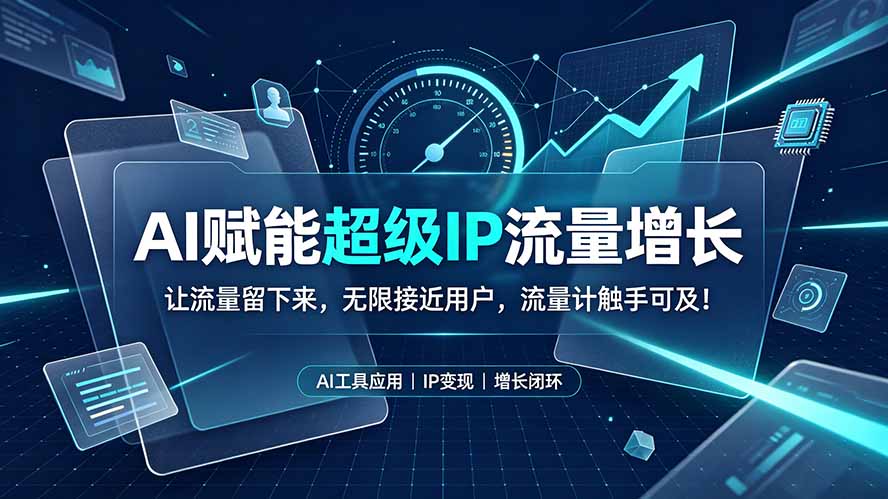 (19453期)AI赋能超级IP流量增长:让流量留下来,无限接近用户,流量计触手可及!