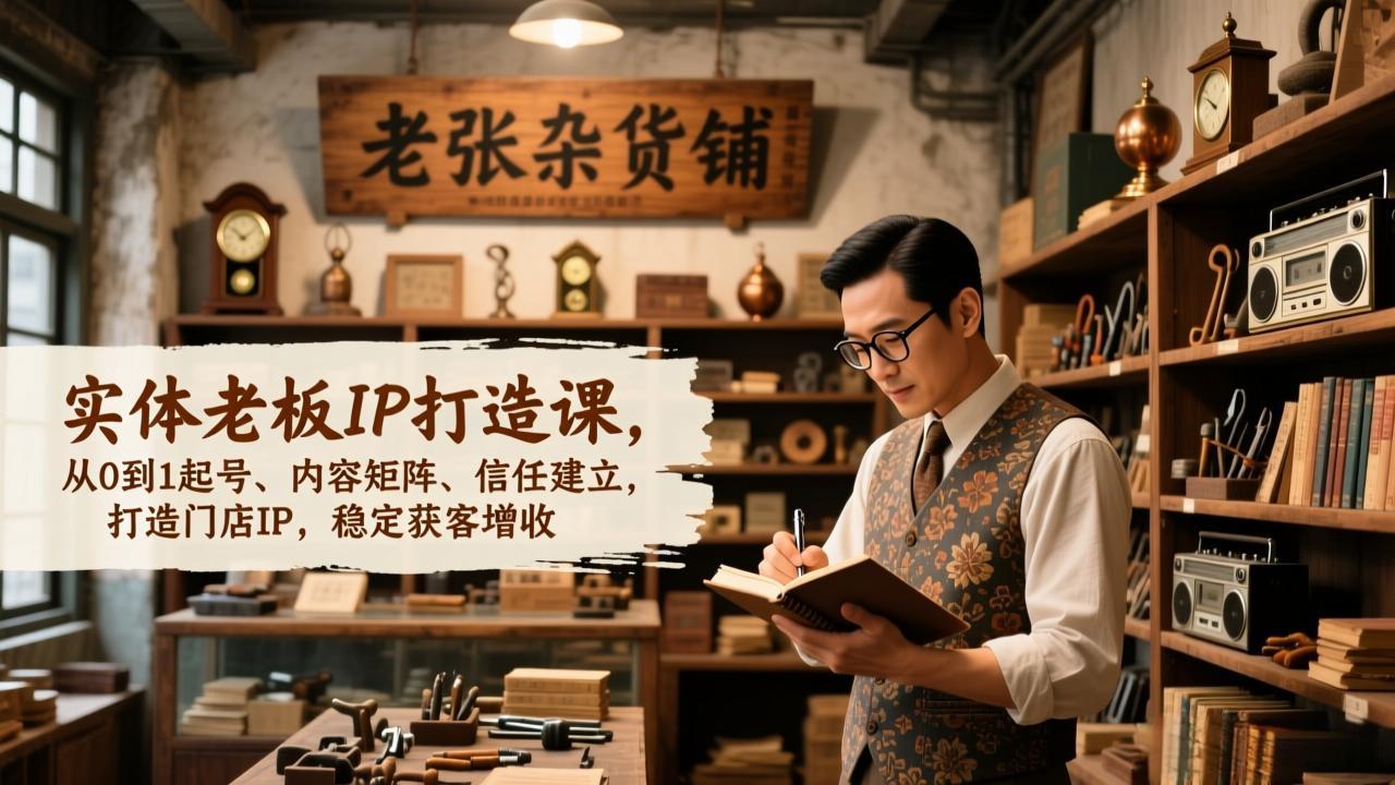 （17064期）实体老板IP打造课，从0到1起号、内容矩阵、信任建立，打造门店IP，稳定获客增收网创吧-网创项目资源站-副业项目-创业项目-搞钱项目网创吧